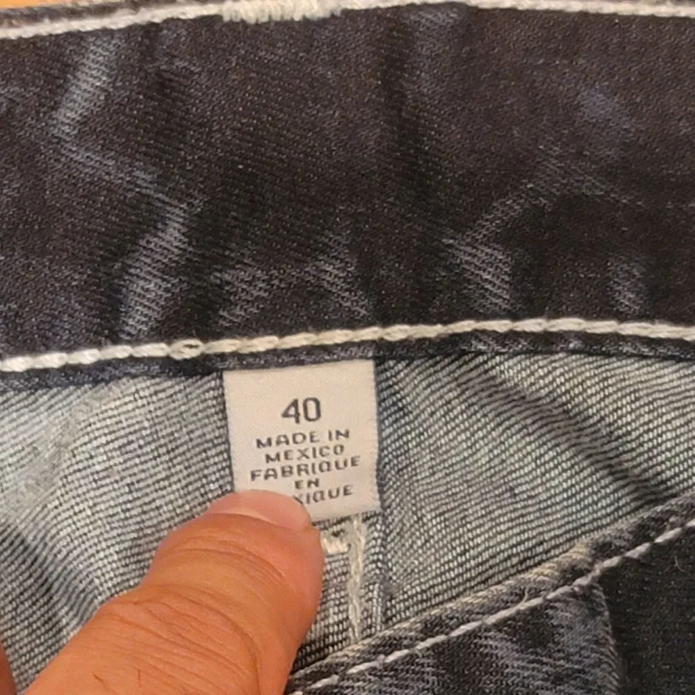 True Religion Men's Sz 40 x32 Straight Denim Dark Blue Jeans